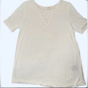 POL Lace‑Up White Top – Size Medium - NWOT